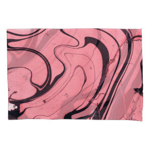 Pink Black Marble Hand Drawn Pillowcase