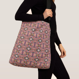 Pink Black Maximalist Original Art Crossbody Bag