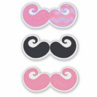 Pink & Black Moustaches
