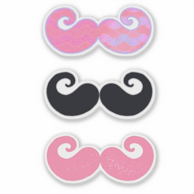 Pink & Black Moustaches (Front)
