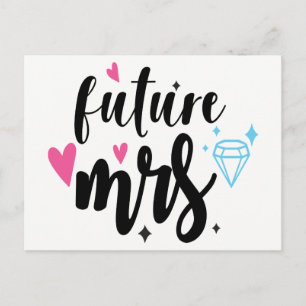 Pink Black Mrs Script Bridal Shower Invitation Postcard
