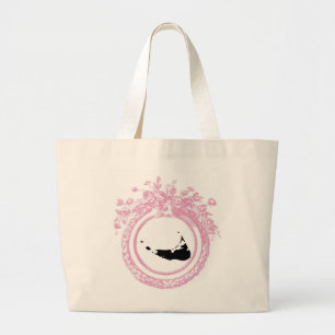 Pink & Black Nantucket Large Tote Bag