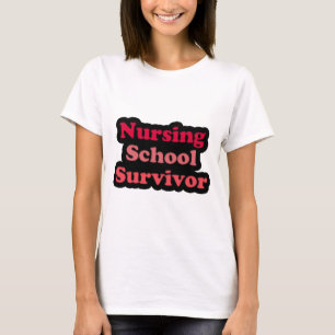 Pink Black Nursing School Survivor T-Shirt