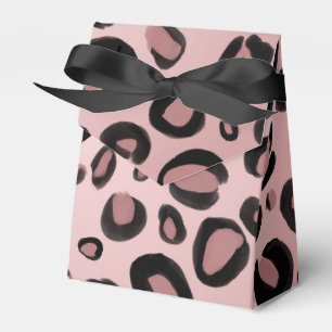 Pink & Black Painted Cheetah Leopard Print Spots Favour Box