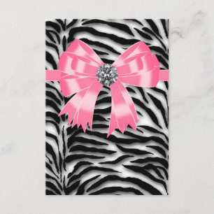 Pink Black Pink Zebra RSVP Template