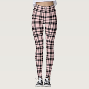 Pink Black Plaid Women Leggings