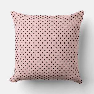 Pink black polka dot cushion