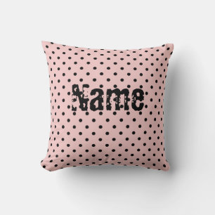 Pink black polka dot cushion