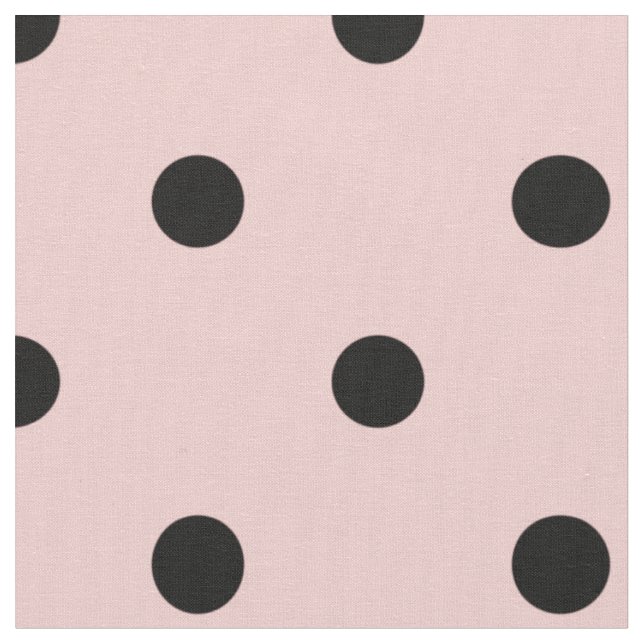 Pink black polka dot fabric (Close Up)