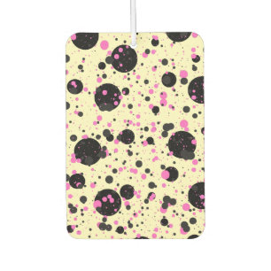 Pink & Black Polka Dot Glam Pattern Car Air Freshener