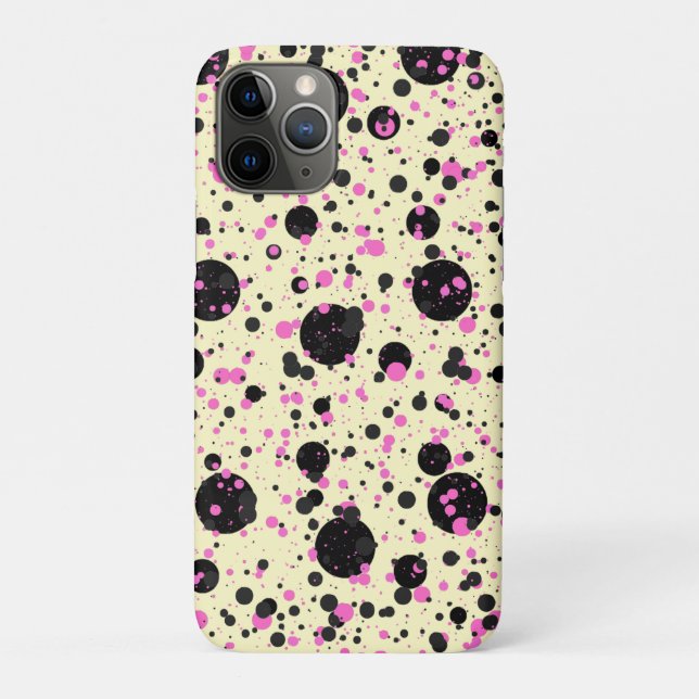 Pink & Black Polka Dot Glam Pattern Case-Mate iPhone Case (Back)
