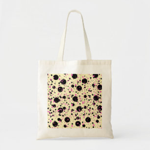 Pink & Black Polka Dot Glam Pattern Tote Bag