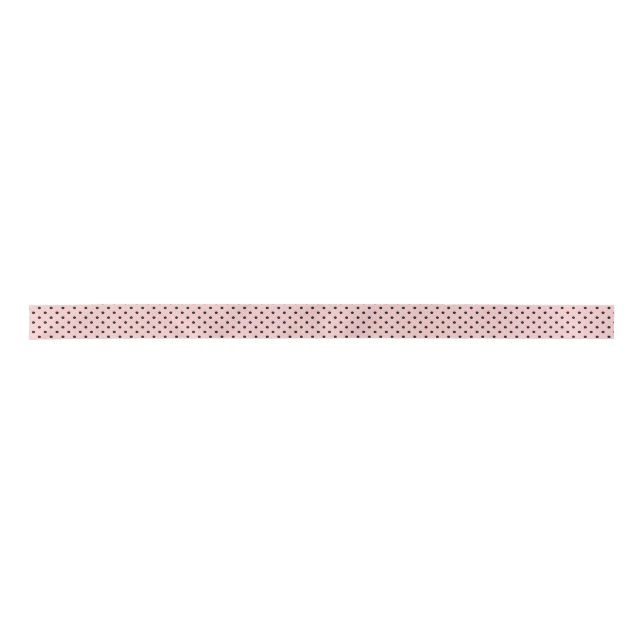 Pink black polka dot satin ribbon (Front)