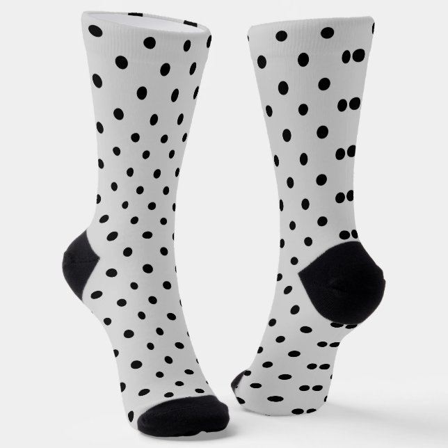 Pink black polka dot socks (Angled)
