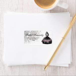 Pink & Black Quinceañera Girl Label