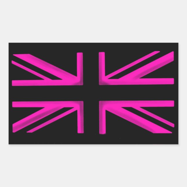 Pink black razberry stylish London flag sticker (Front)
