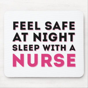 Pink Black Sassy Nurse Humour Mouse Pad