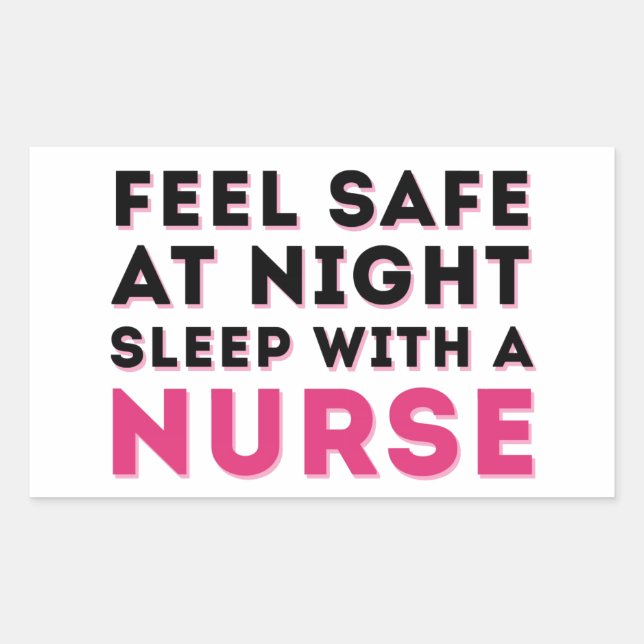Pink Black Sassy Nurse Humour Rectangular Sticker (Front)