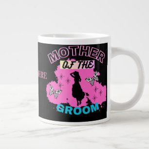 Pink & Black Silhouette Mum Mother Of The Groom  Large Coffee Mug