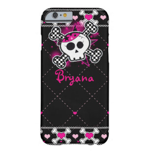 Pink & Black Skull & Hearts Cool Phone Case Cover