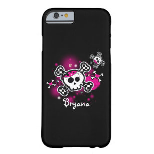 Pink & Black Skull & Hearts Cute Phone Case Cover