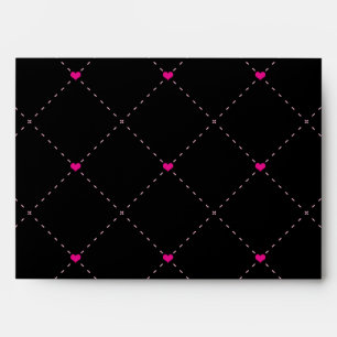 Pink & Black Skull & Hearts Invitation Envelope