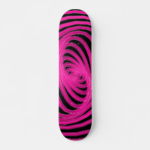 Pink & Black Spiral Graphics: Skateboard