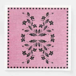 Pink & Black Standard Dinner Napkins