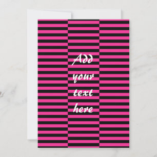 Pink & Black Stripes Custom Invitation