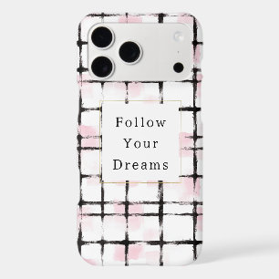 Pink Black Stripes Follow your dreams