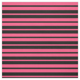 Pink Black Stripes Pattern Design Fabric