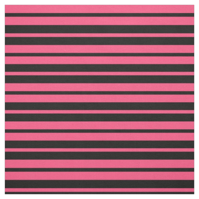 Pink Black Stripes Pattern Design Fabric (Swatch)