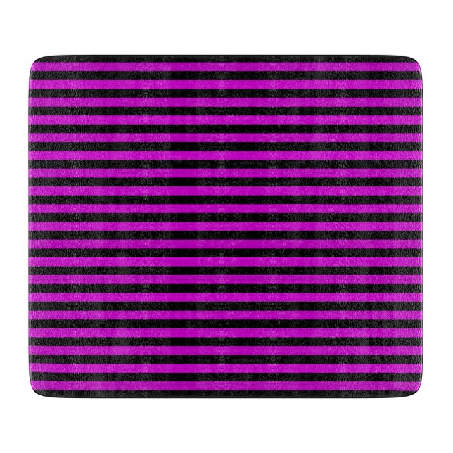 Pink Black Stripes Seamless Pattern Cutting Board (Front)