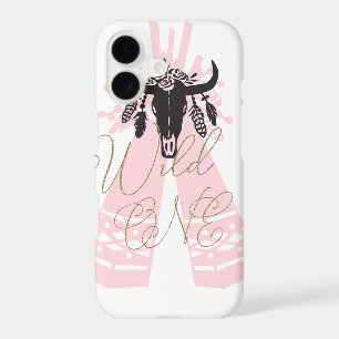 Pink & Black Tepee Arrows Boho Chic Wild ONE