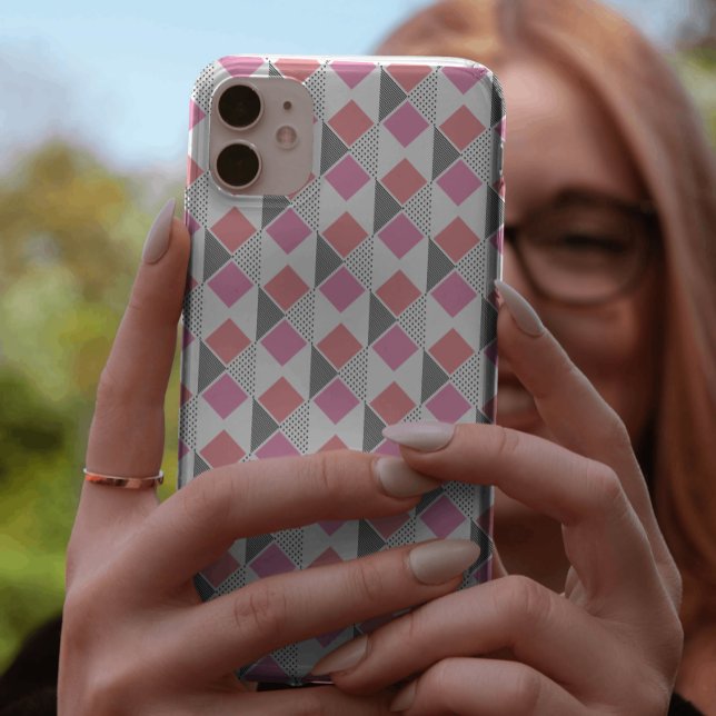 pink & black triangle pattern aesthetic  Case-Mate iPhone case (Creator Uploaded)
