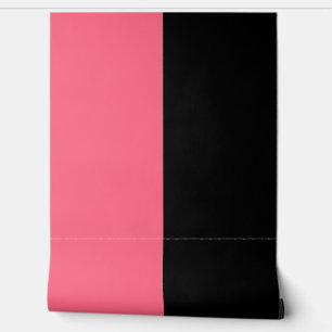Pink Black Vertical Big Stripes Pattern Wallpaper