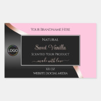 Pink Black Wavy Rose Gold with Logo Product Labels