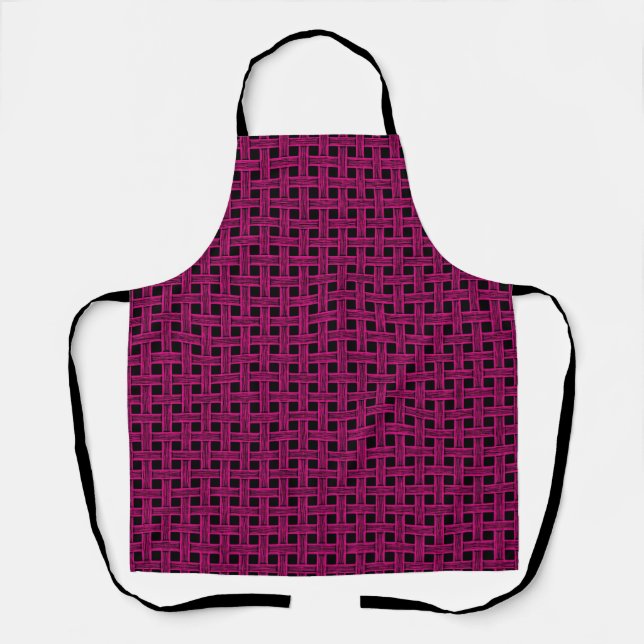 Pink Black Weave Pattern Apron (Front)