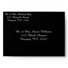 Pink/Black WEDDING THANK YOU ENVELOPES