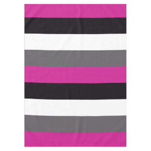 Pink, Black, White and Grey Stripes Tablecloth