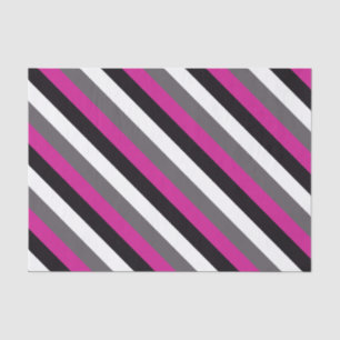 Pink, Black, White and Grey Stripes Tissue Paper