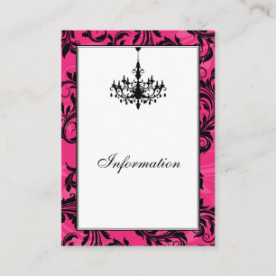Pink Black White Chandelier Wedding Enclosure Card