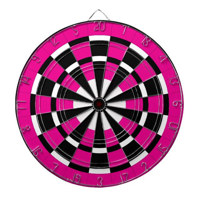 Pink Black & White Dartboard (Front)
