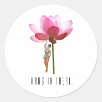 Pink Black White Modern Classic Round Sticker