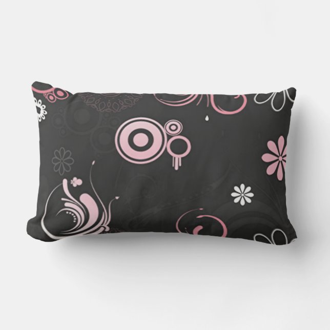 Pink-Black-White Outdoor Cushion (Front)