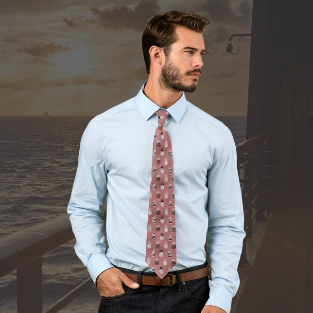 Pink Black White Pineapple Tie (Creator Uploaded)