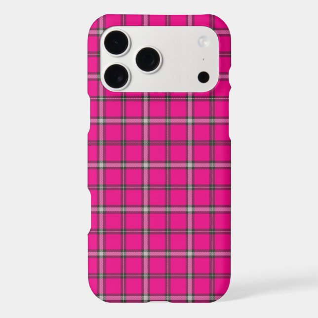 Pink Black White Plaid Classic Bright iPhone Case (Back)