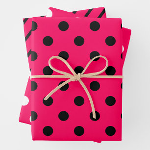 Pink, Black & White Wrapping Paper Sheet