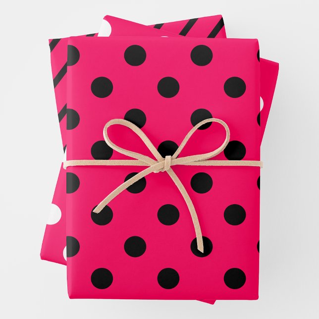 Pink, Black & White  Wrapping Paper Sheet (Creator Uploaded)