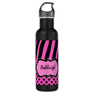 Pink, Black, White Zebra Stripes 710 Ml Water Bottle